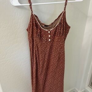 Brandy Melville Brown Sleeveless Mini Sundress